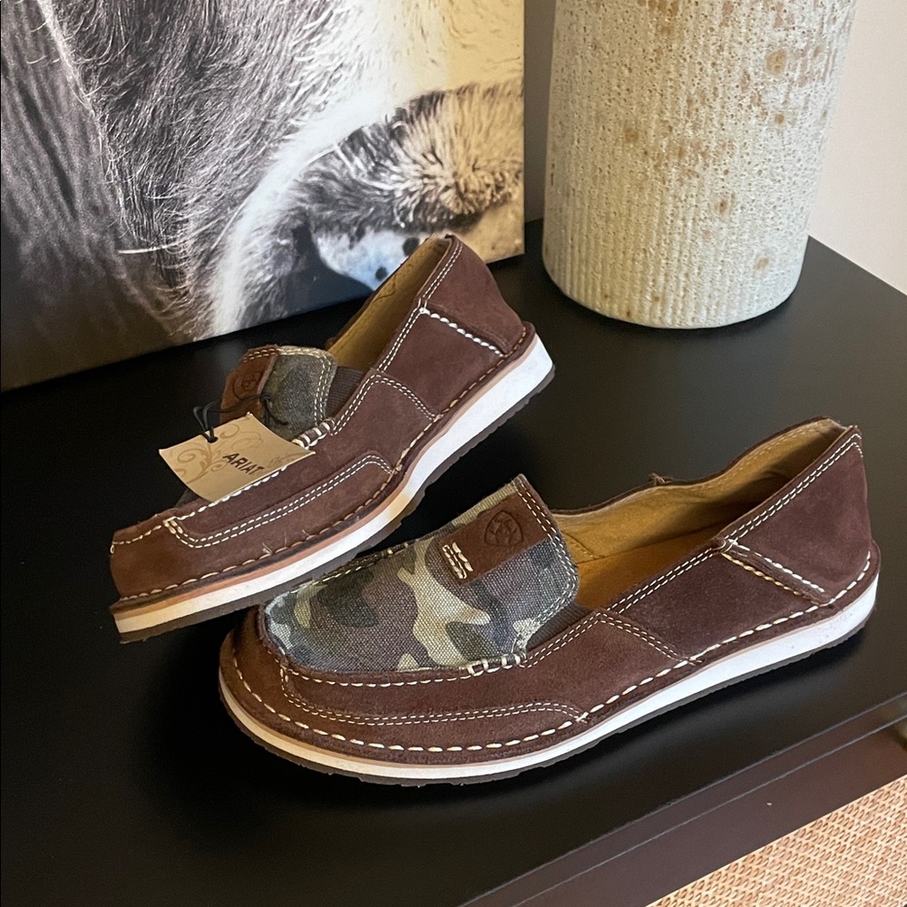 Ariat Women’s Brown Loafers with Camouflage Accent